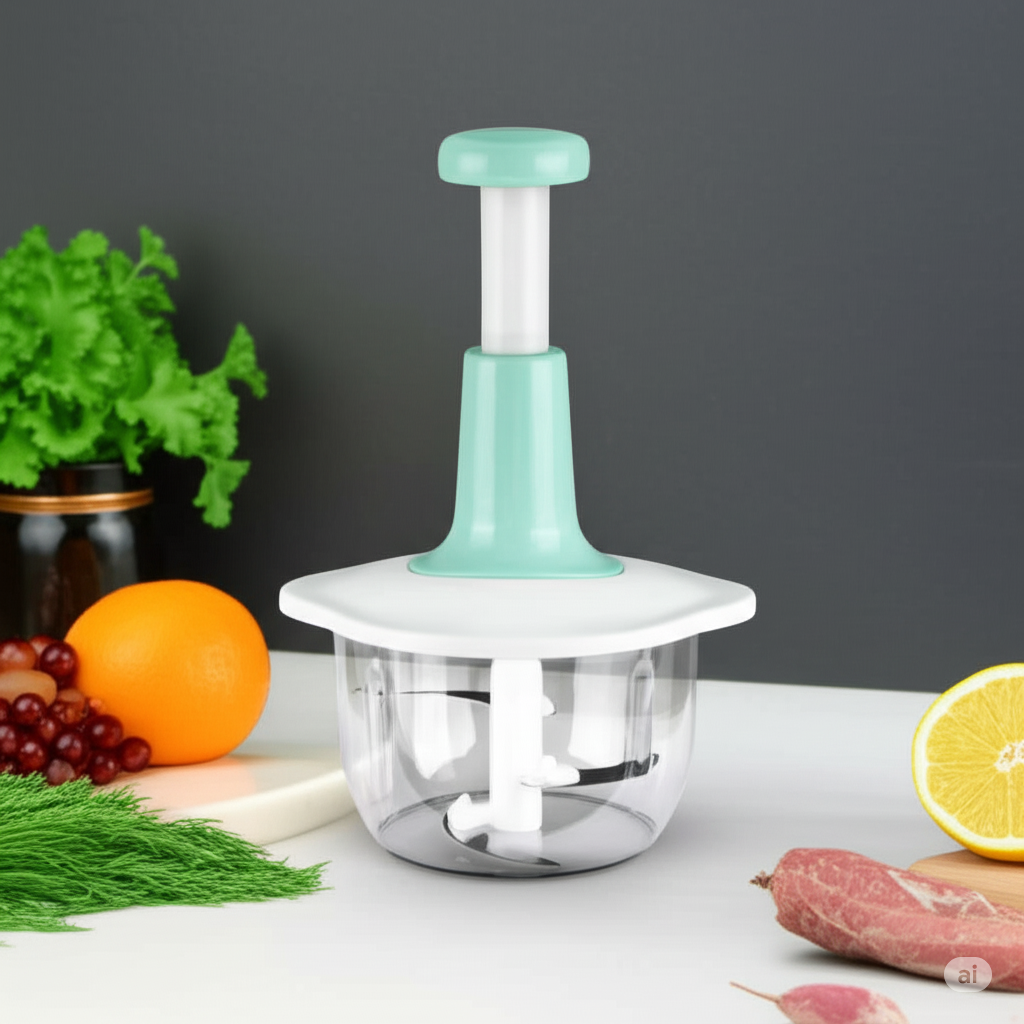 Hand Chopper – Manual Vegetable & Food Processor, Multi-Function Speedy Cutter with Stainless Steel Blades