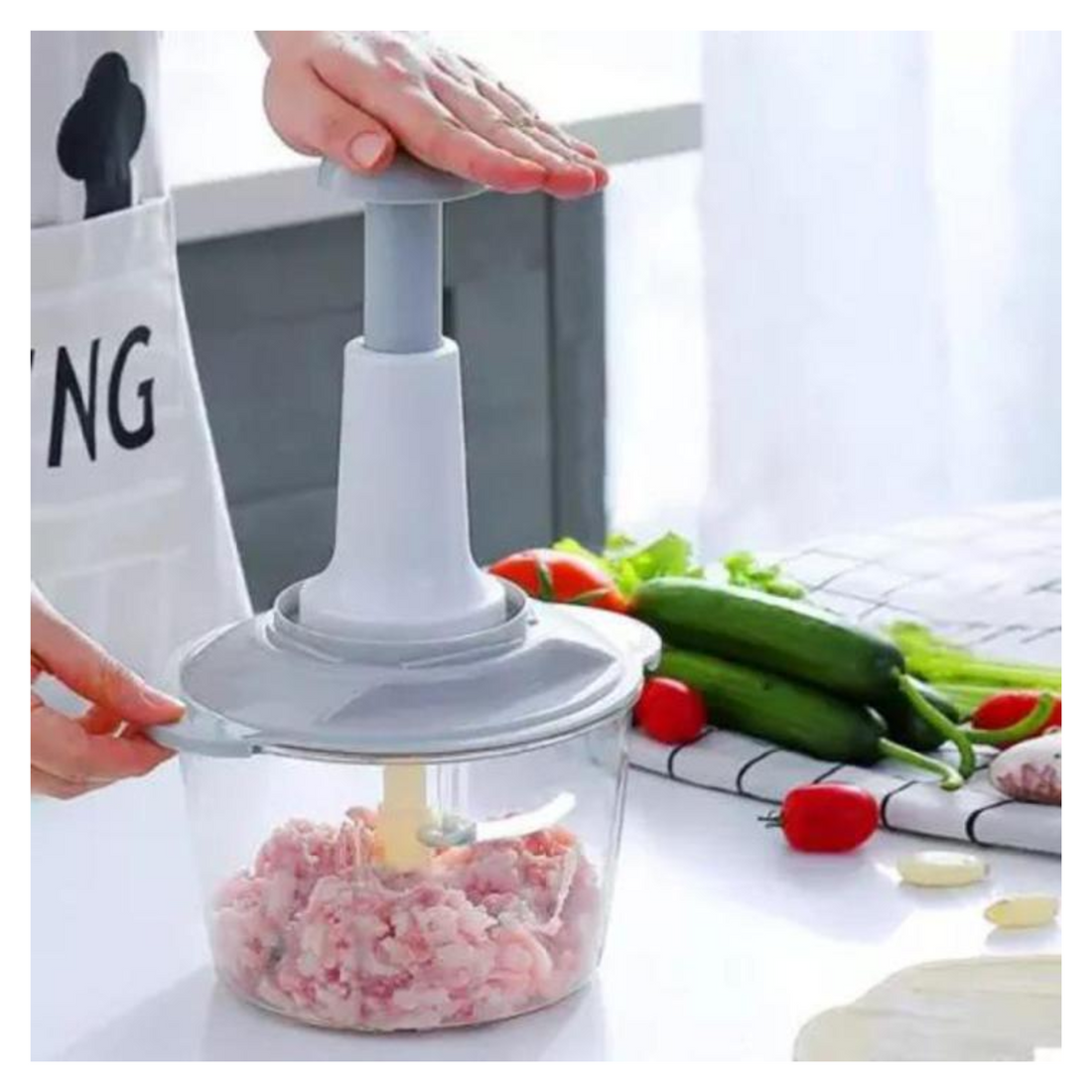 Hand Chopper – Manual Vegetable & Food Processor, Multi-Function Speedy Cutter with Stainless Steel Blades