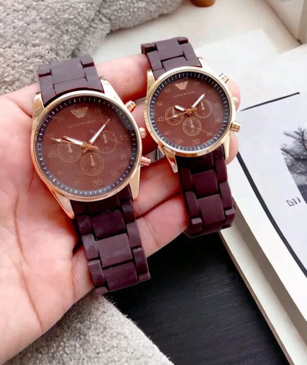 Emporio Armani Couple Watch – Rubber Strap